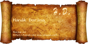 Hanák Dorina névjegykártya